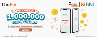 Buka rekening digital BNI dapat UniPin Credits!